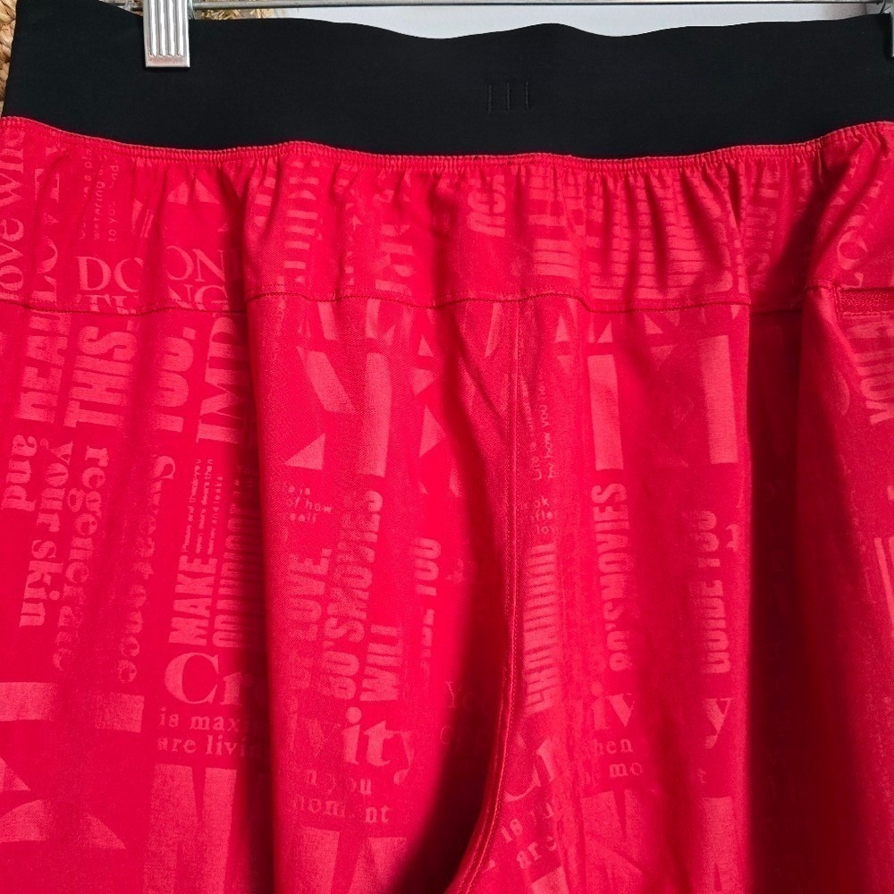 Lululemon Athletica Mens T.H.E. Short 20th Anniversary Red Pull-on Logo Medium - Picture 9 of 11